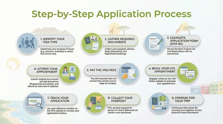 Step by step application process for south africa