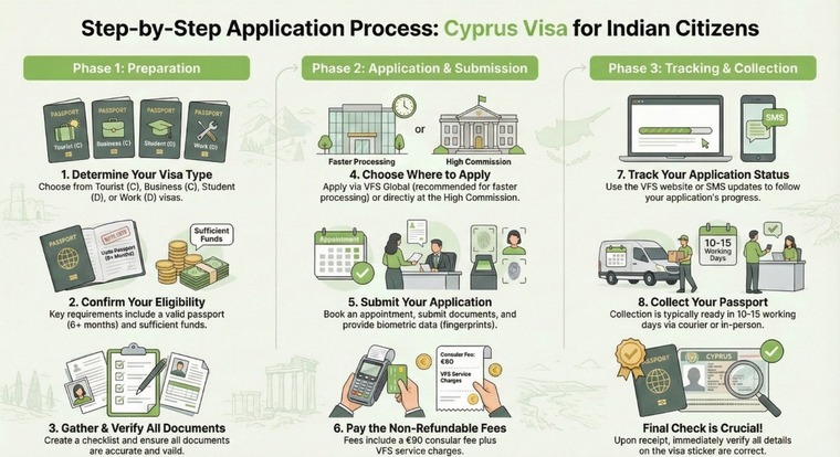 Step-by-Step Application Process - Cyprus visa for Indian Citizens 