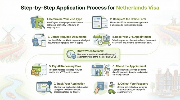 Step-by-Step Application Process for Netherlands Visa