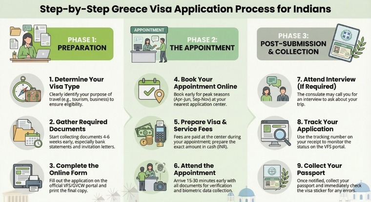 Greece Visa Application Steps for Indians