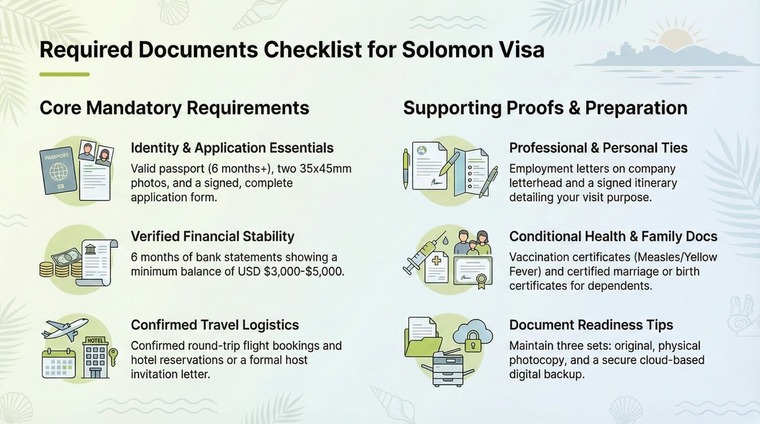 Required Documents Checklist for Solomon Visa Required Documents Checklist for Solomon Visa