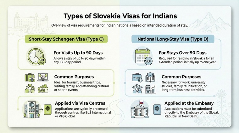 Types of Slovakia Visas for Indians Types of Slovakia Visas for Indians
