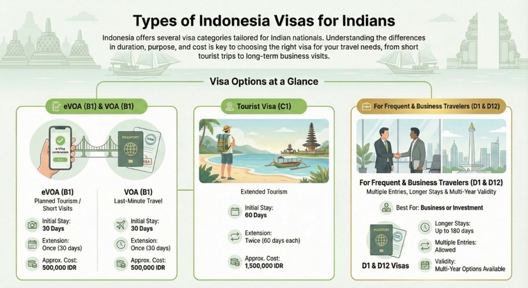 Types of Indonesian Visas for Indians