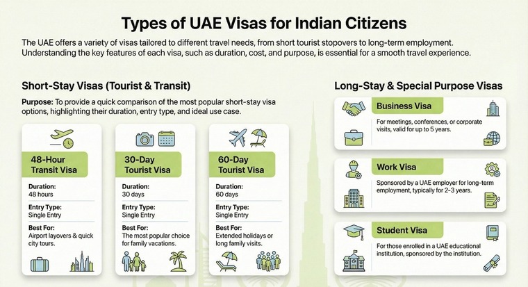 Types of UAE visas for indians Types of UAE visas for indians
