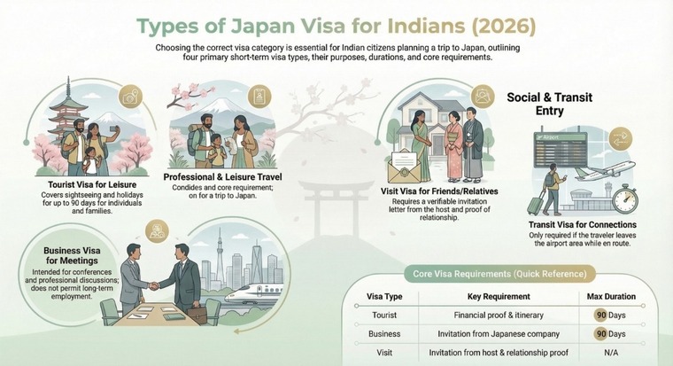 Types of Japan Visas for Indian Citizens 2026