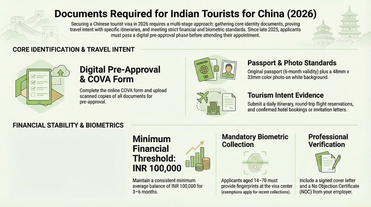 Documents Required for Indian Tourists for China(2026)